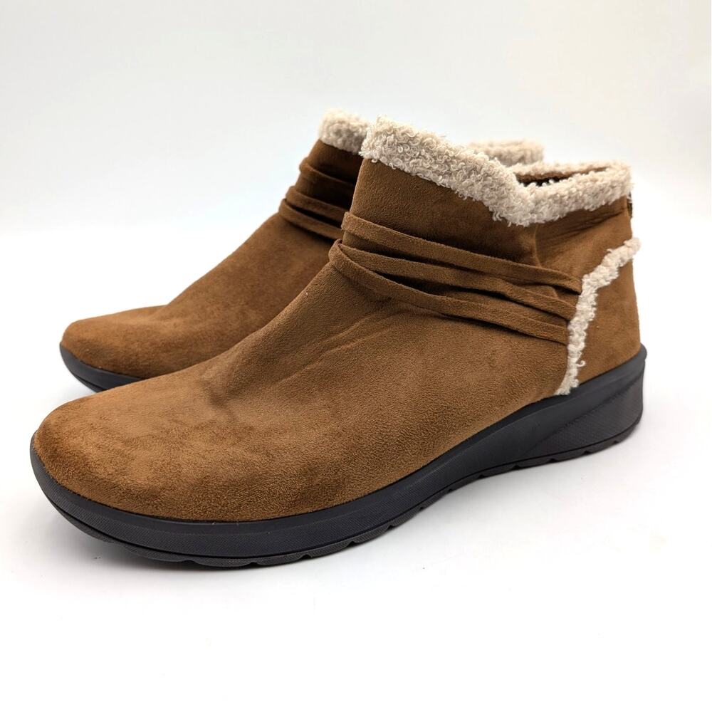 LifeStride Glendale Ankle Bootie Side Zip Women's Brown Size US11M EU42